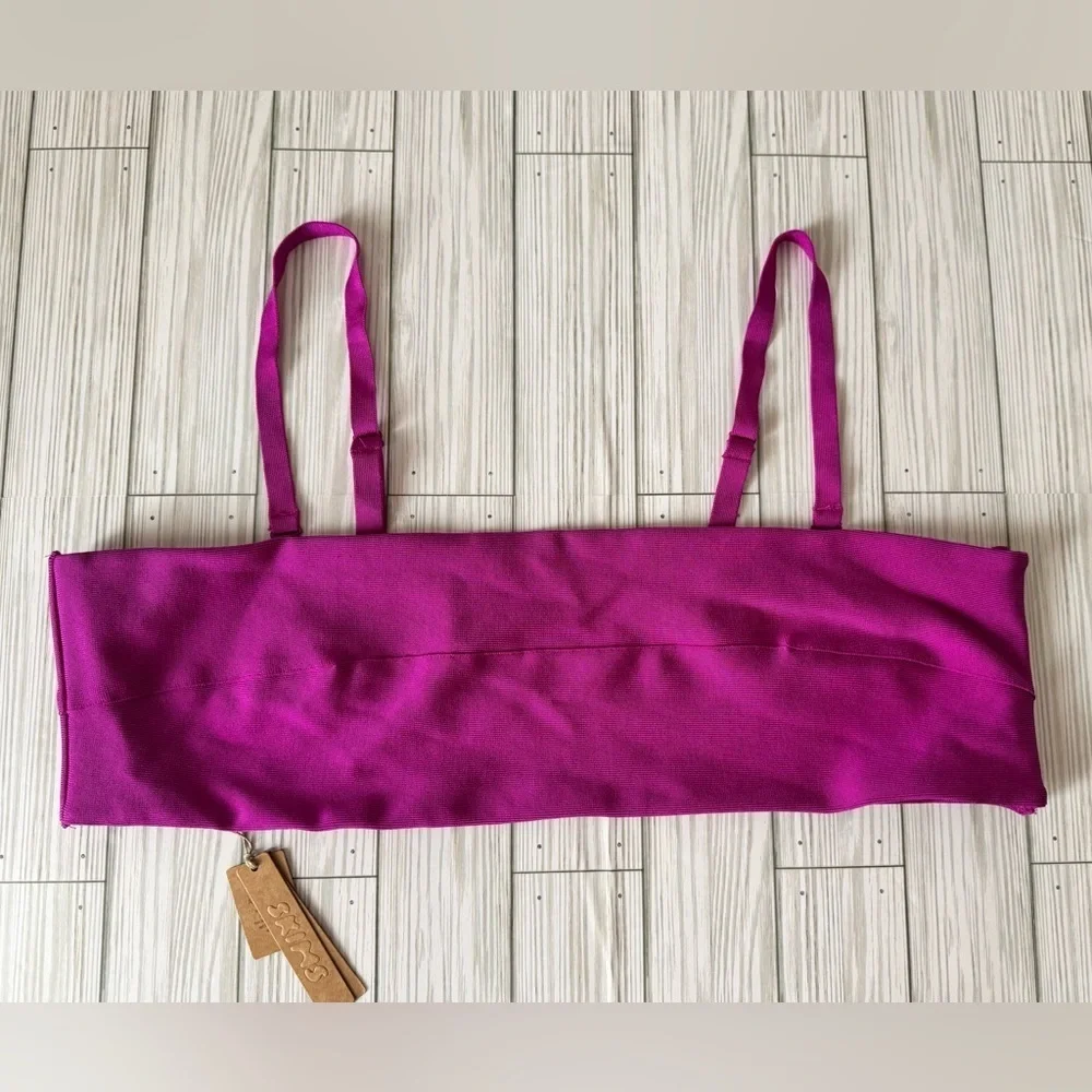 NWT | Skims | Swim Knit Bandeau Strapless Bikini Top in Lollipop Pink - Size 4X